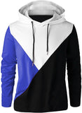 Color Block Men Hooded Neck White, Red, Black T-Shirt Black-White-Indigo Royal